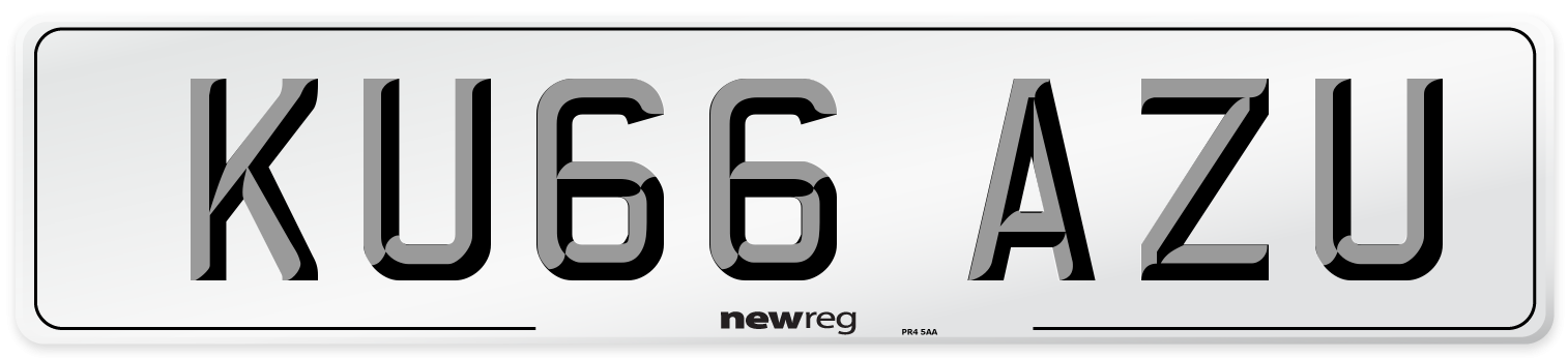 KU66 AZU Number Plate from New Reg